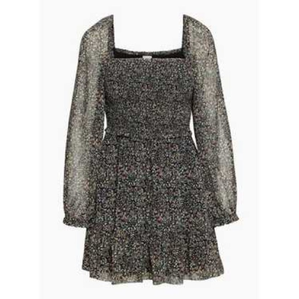 Wilfred Black Floral Tempest Mini Dress XS